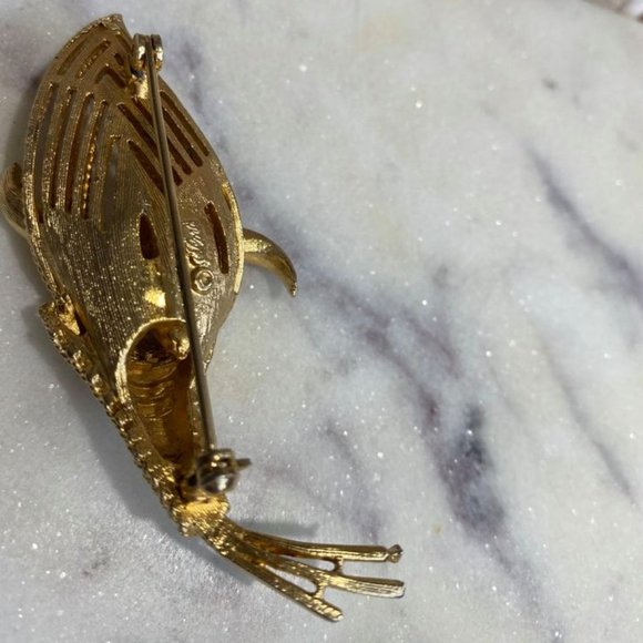 LOT OF 3 VINTAGE GOLDTONE BROOCHES (VGUC) - Picture 6 of 8